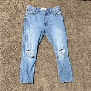 Distressed Blue Jeans